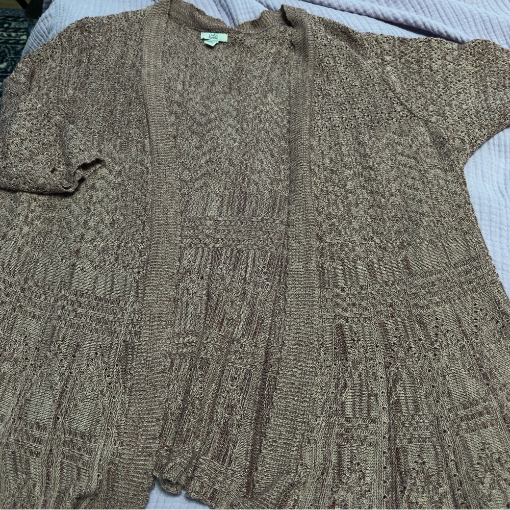 Croft & Barrow Textured Tan Cardigan